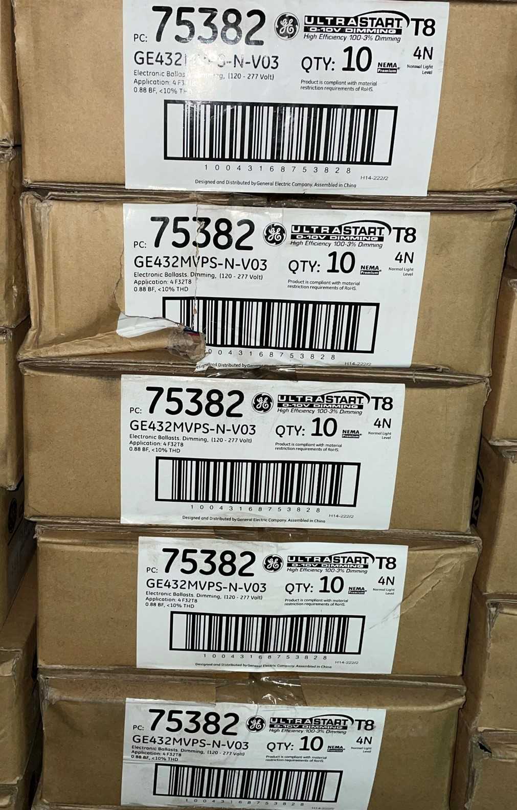 New - Lot of 50 - GE 75382 GE432-MVPS-N-V03 Fluorescent Ballast - LIGHTING