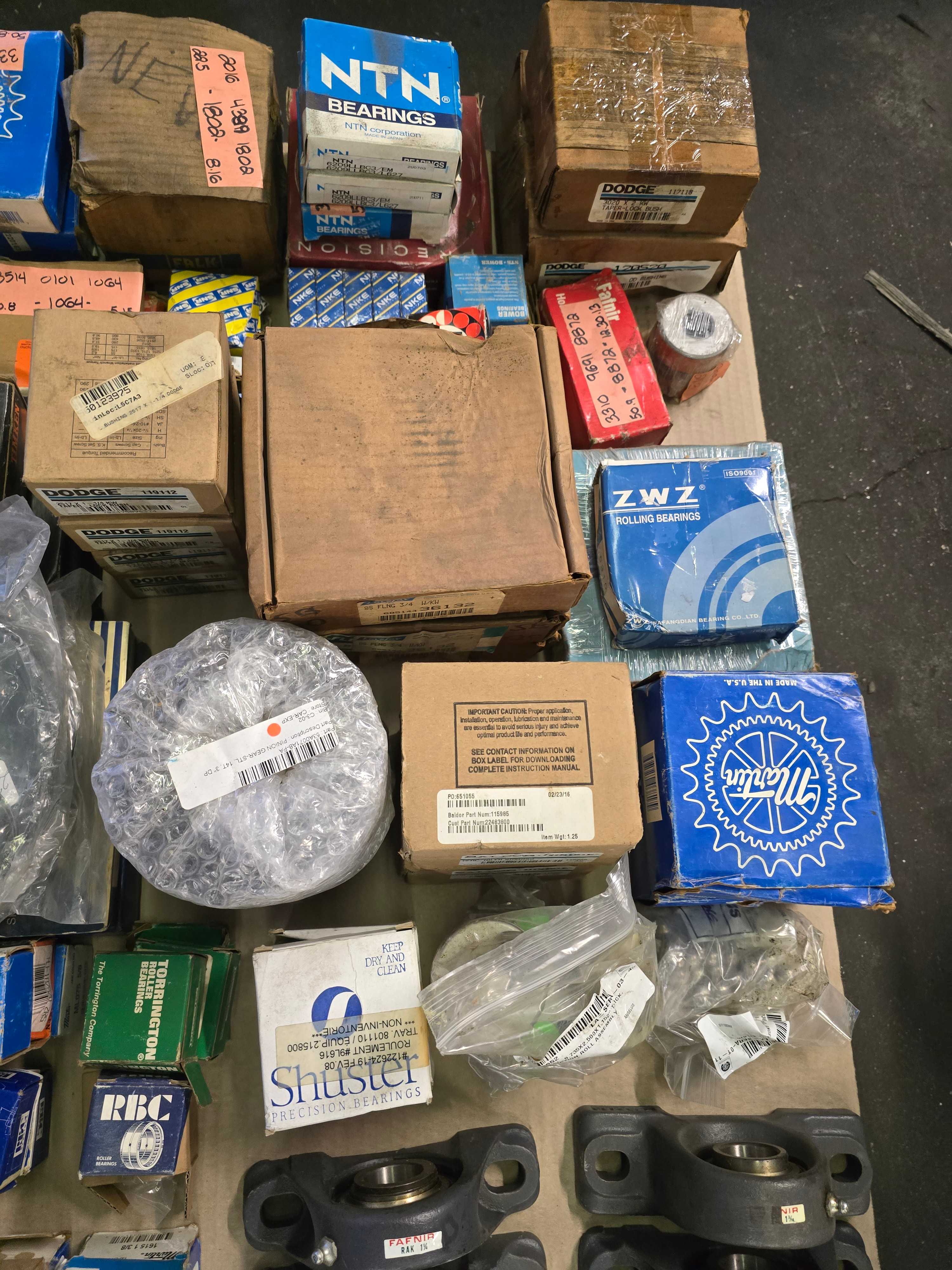 LOT OF ASSORTED BEARINGS, PULLEYS, & SHEAVES - BEARINGS