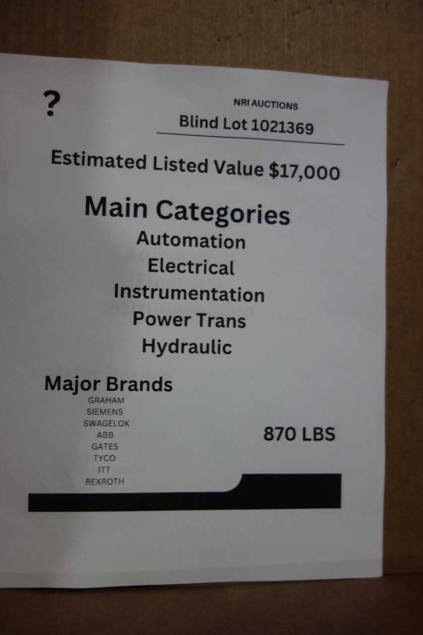 BLIND LOT OF MIXED MRO - INDUSTRIAL PARTS