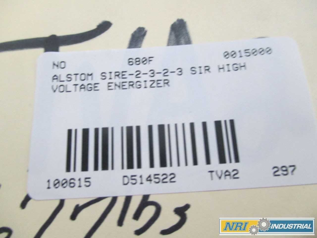 ALSTOM SIRE 2 3 2 3 SIR HIGH VOLTAGE ENERGIZER - PROCESS EQUIPMENT