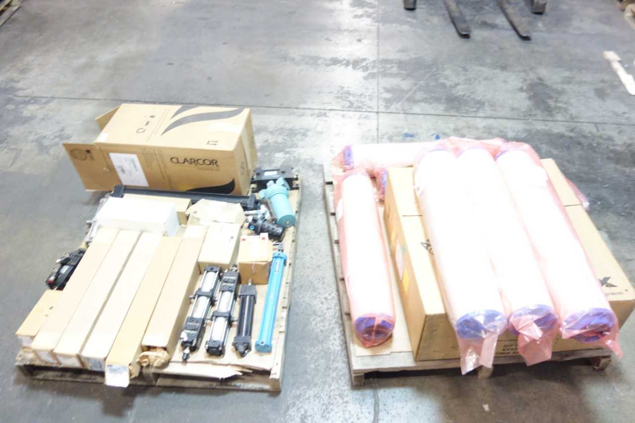 2 PALLETS OF ASSORTED PNEUMATIC CYLINDERS, PARTS, FILTERS,HOSE - PNEUMATIC CYLINDERS & ACTUATORS