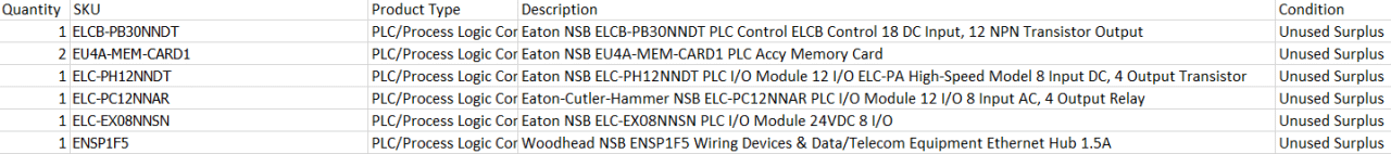 Quantity of 7x Assorted PLC/Process Logic Controllers - AUTOMATION & CONTROLS