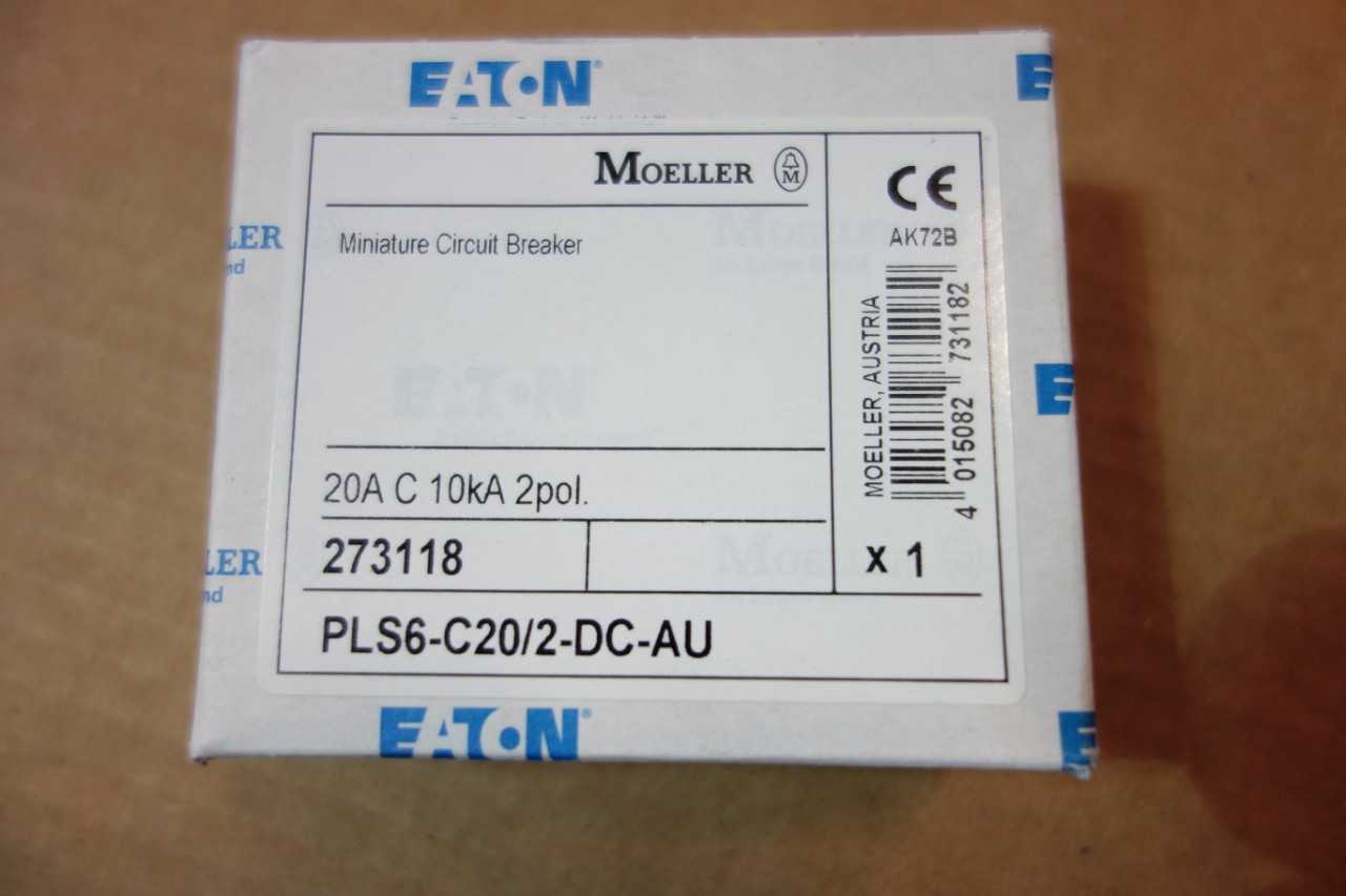 LOT OF EATON MOELLER CIRCUIT BREAKERS 2 POLE 20 AMP 10KA DC\ RATED PLS6-C20/2DC - CIRCUIT BREAKERS