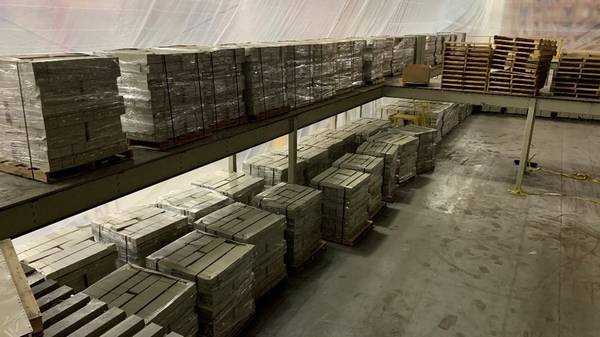 144 sections of 36”deep x 36” x 10’ high Heavy-Duty Steel Shelving - SHELVING