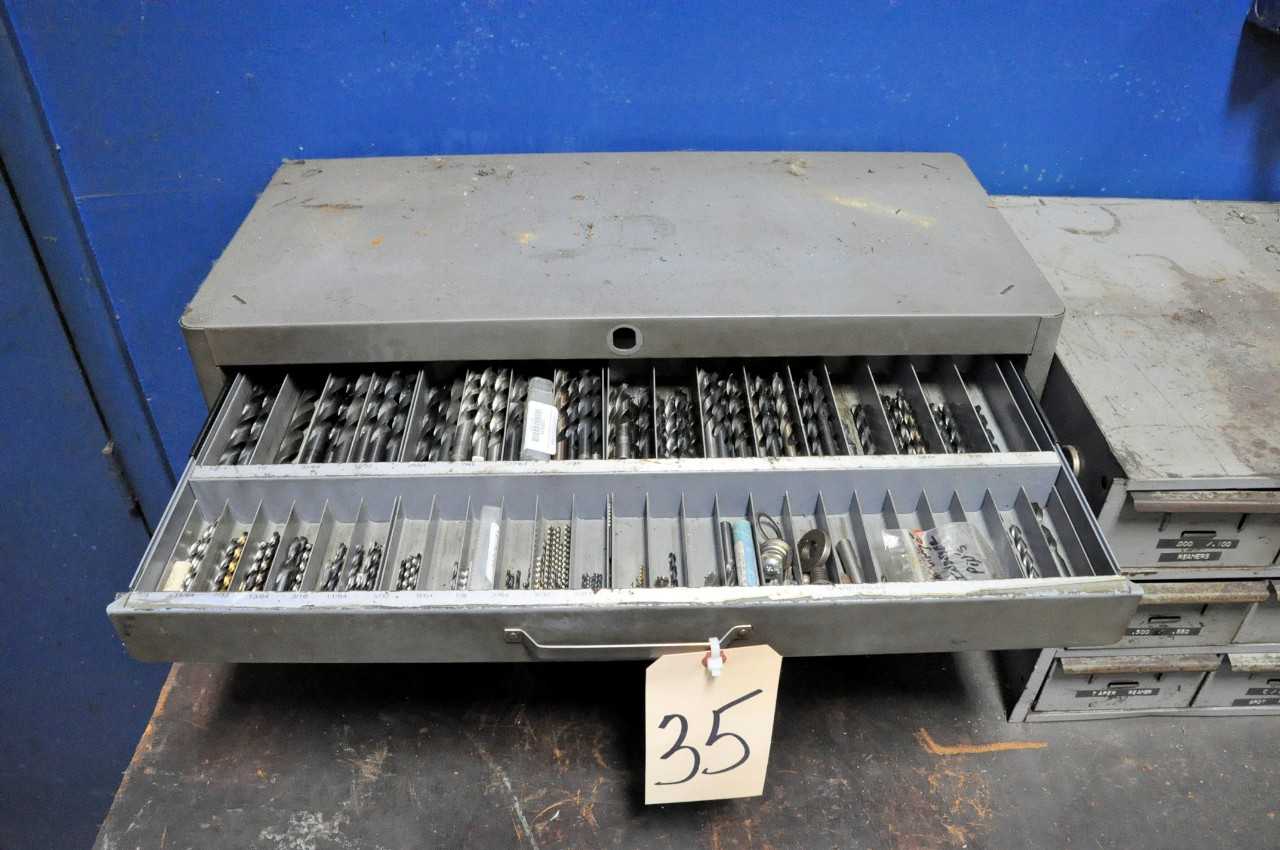 Huot 4 Drawer Drill Bit Index Cabinet with Drills Contents - ELECTRIC POWER TOOLS
