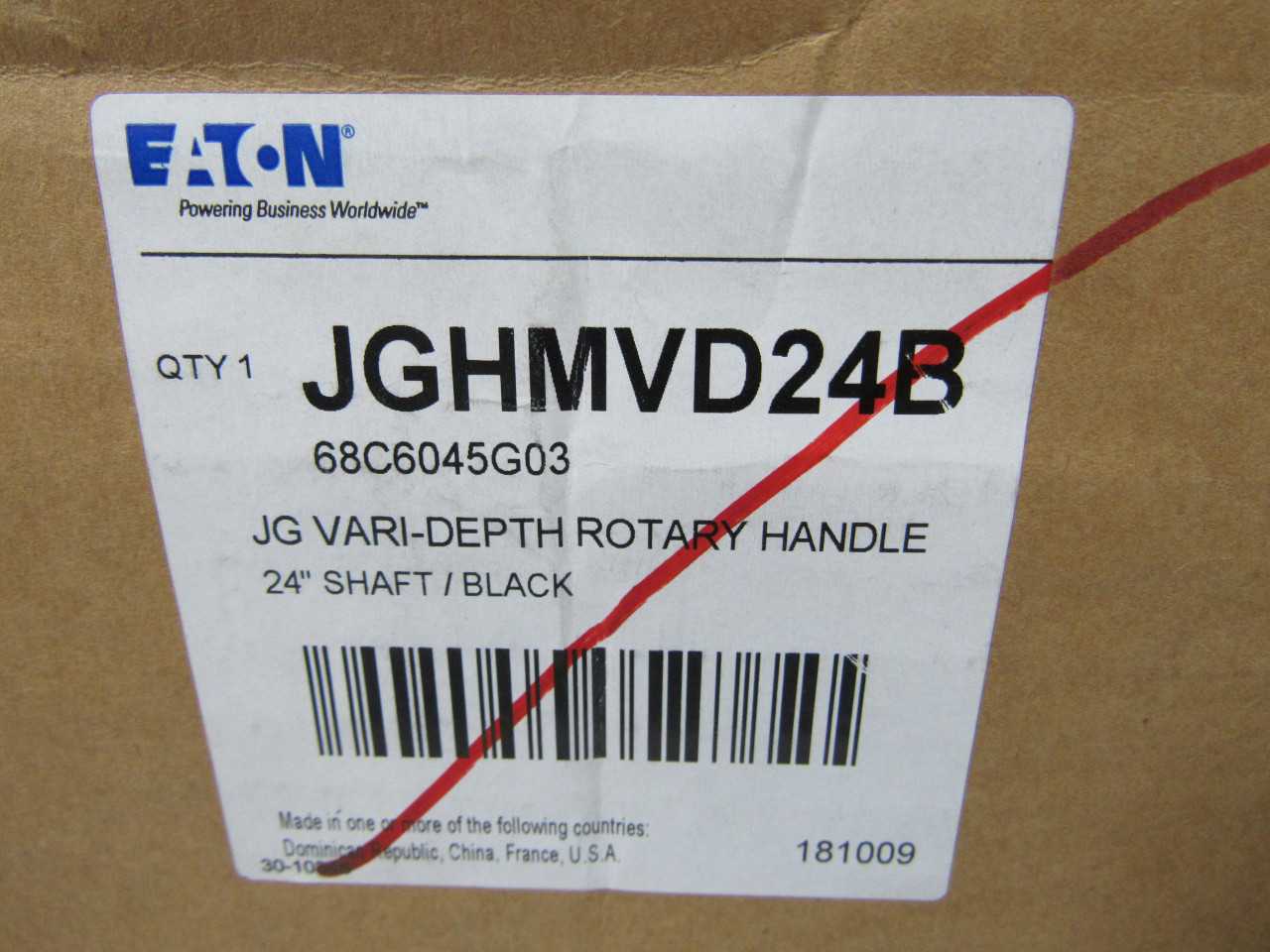 Quantity of 1 New Surplus Eaton JGHMVD24B JGH 24'' - ELECTRICAL COMPONENTS
