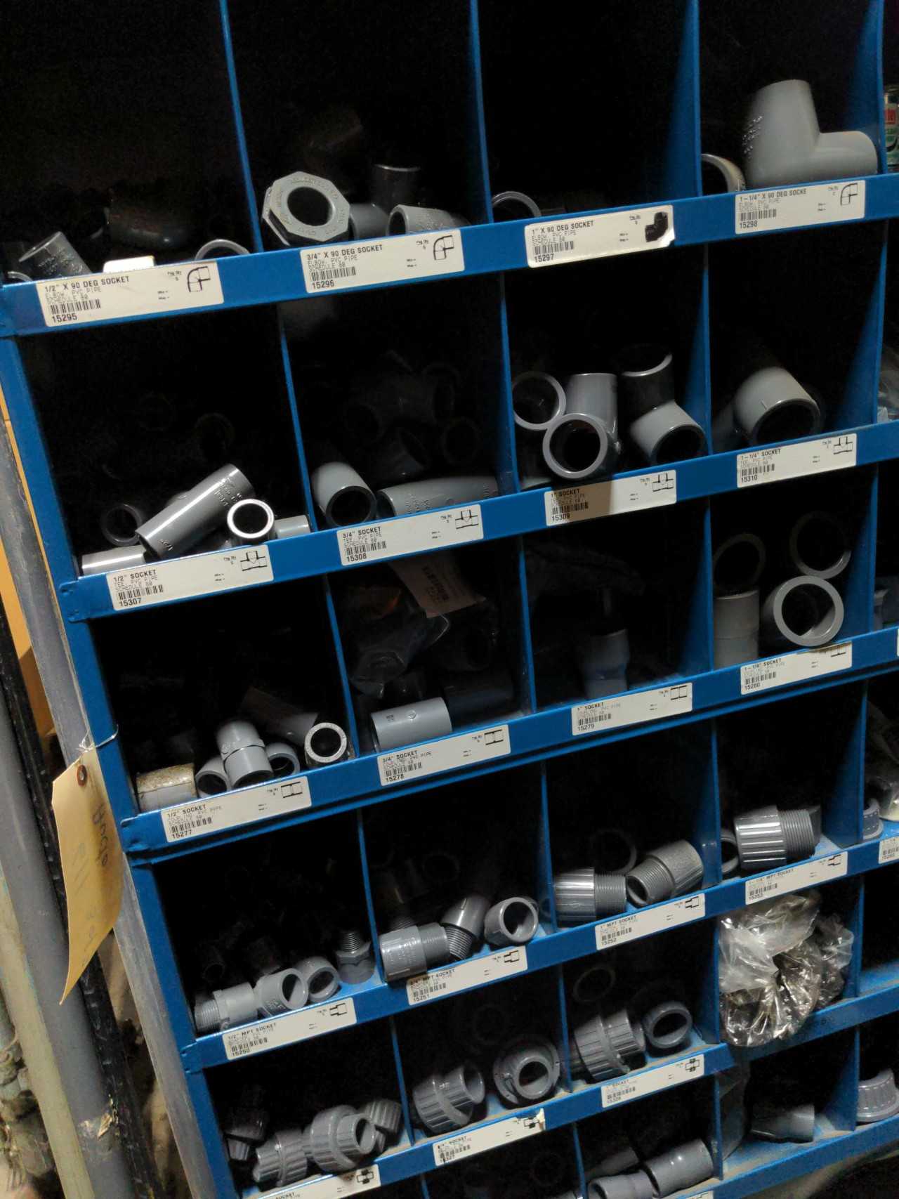 11 PARTS SHELVING WITH CONTENTS - MISCELLANEOUS