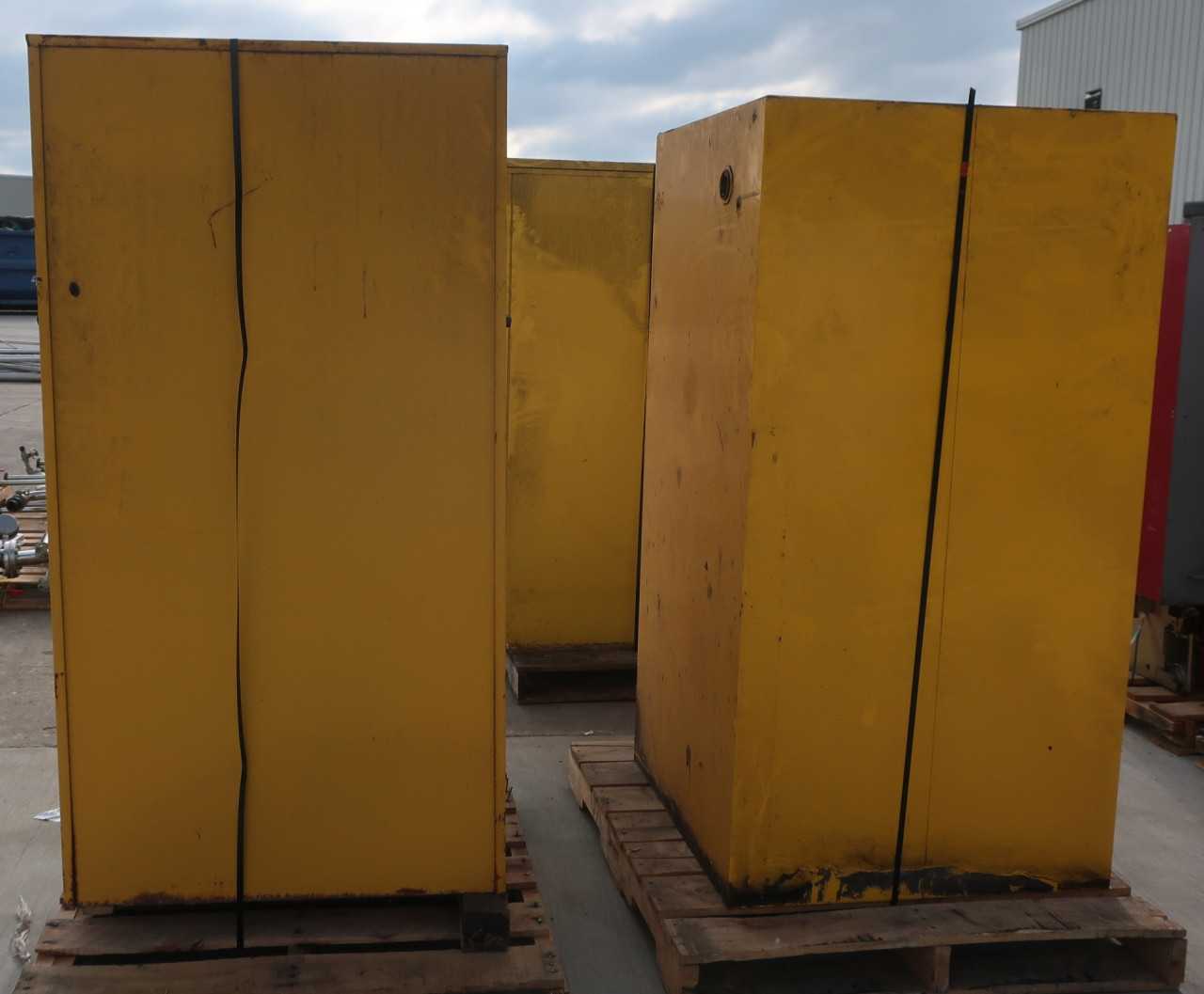 LOT OF 3 CHEMICAL SAFETY CABINETS - SAFETY EQUIPMENT