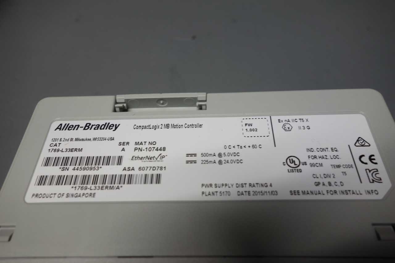 Allen Bradley 1769-L33ERM CompactLogix controller module - AUTOMATION & CONTROLS
