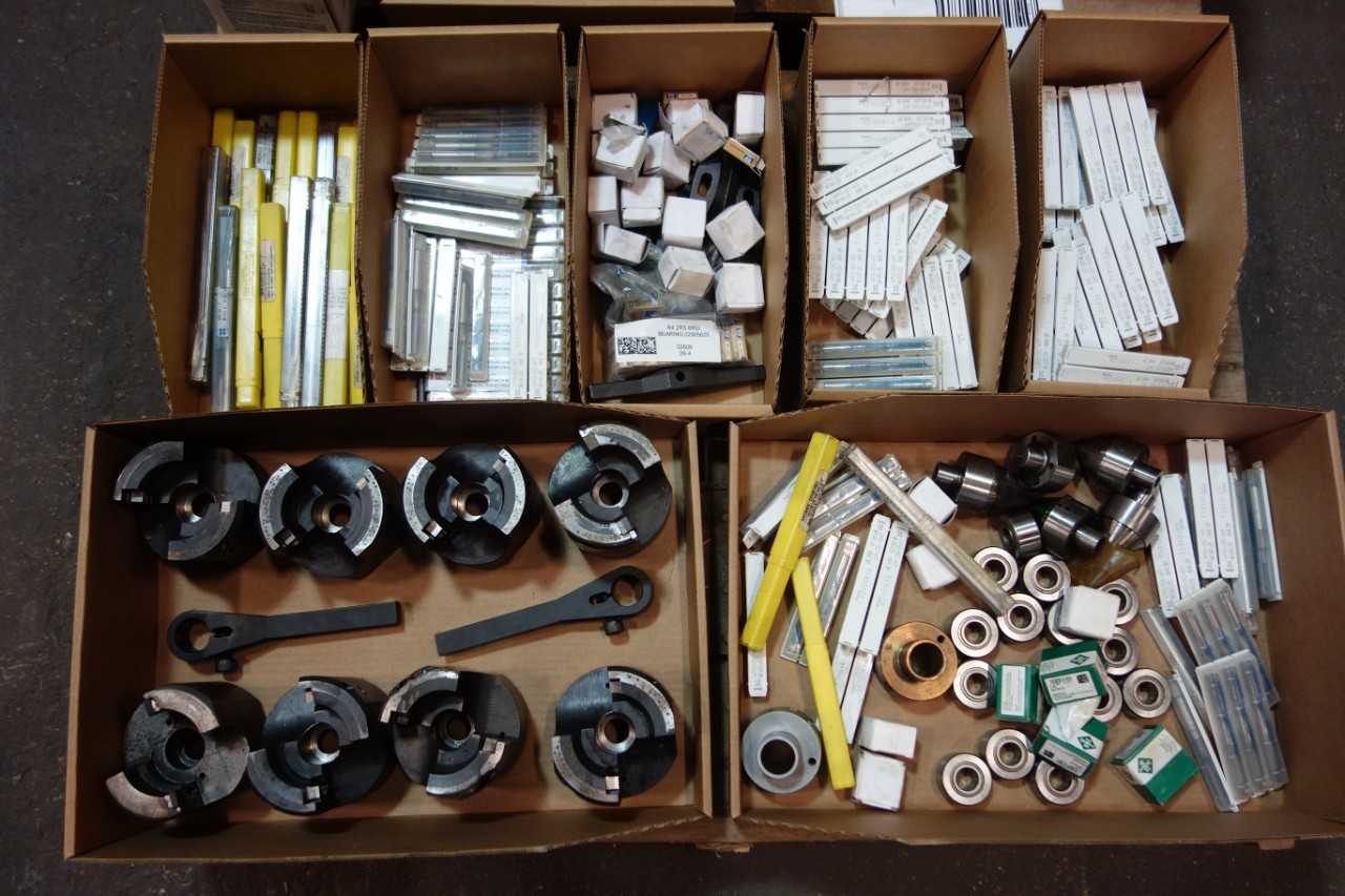 1 PALLET OF ASSORTED ARM CLAMP ENDS, PIPE TAPS, ROLLER BEARINGS- RITEN, INA - BEARINGS