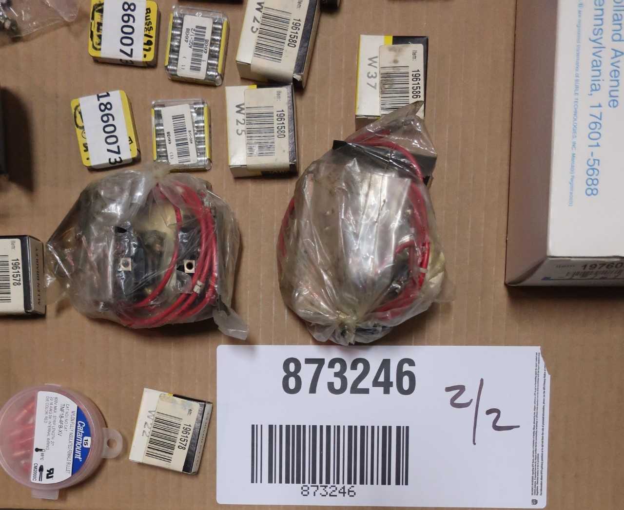 2 PALLETS OF ASSORTED ELECTRICAL PARTS - ELECTRICAL COMPONENTS