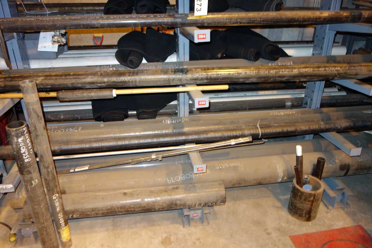 CONTENTS OF RACKING, ASSORTED BOILER TUBES - INDUSTRIAL PARTS