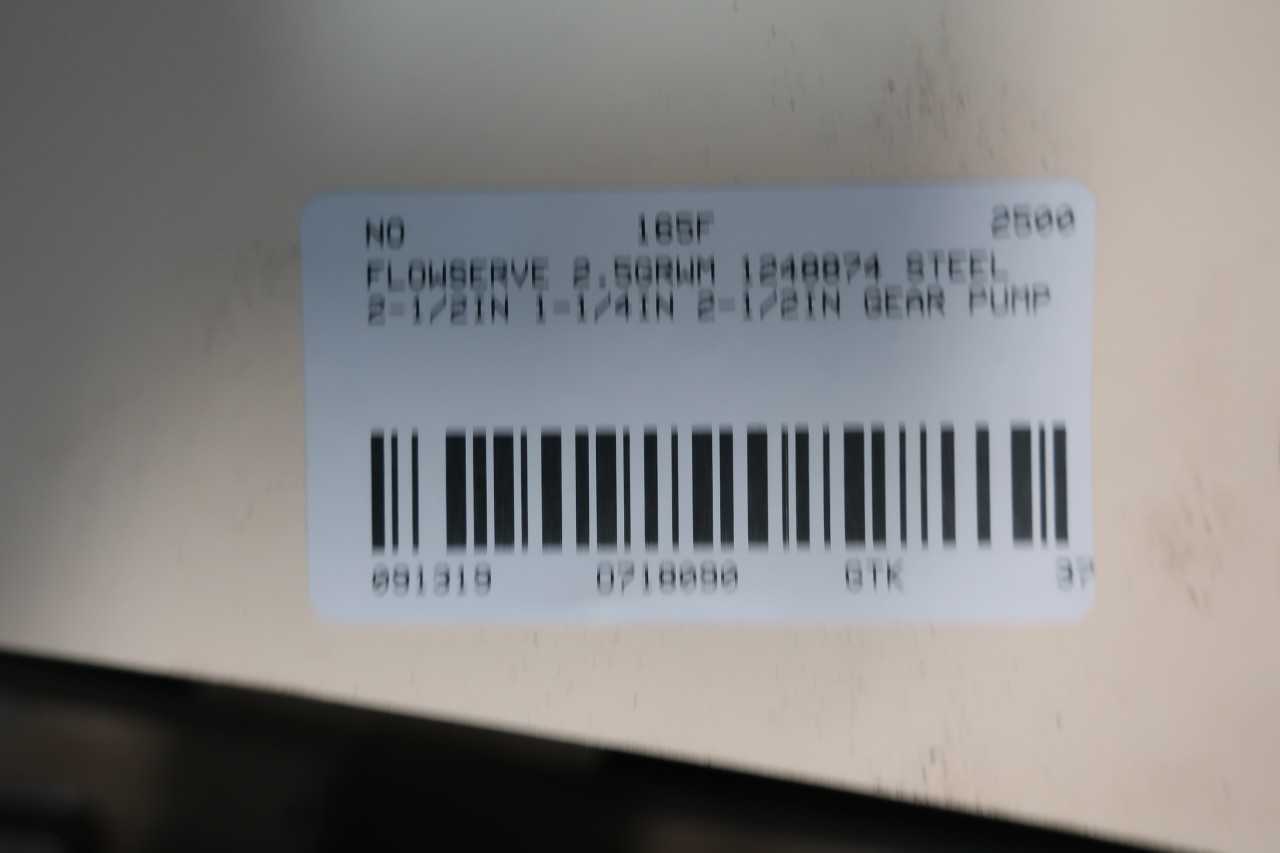 FLOWSERVE 2.5GRWM 1248874 STEEL 2-1/2IN 1-1/4IN 2-1/2IN GEAR PUMP - GEAR PUMP