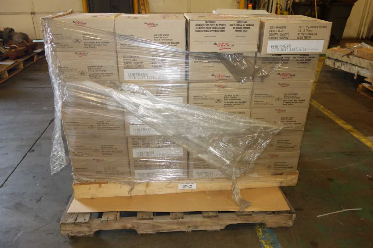 PALLET OF 12" X 12" X 1/8" GREY VINYL FLOOR TILE - PLANT & FACILITY