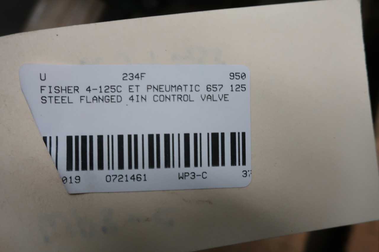 FISHER ET PNEUMATIC 657 125 STEEL FLANGED 4IN CONTROL VALVE - CONTROL VALVE