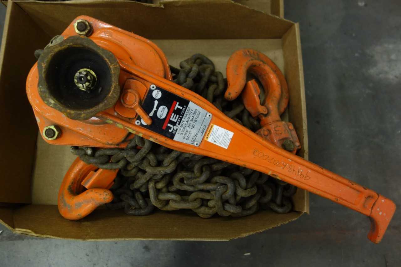 LOT OF 2 JET MM-320 MINI MITE 3 TON LEVER CHAIN PULLERS - ELECTRIC POWER TOOLS