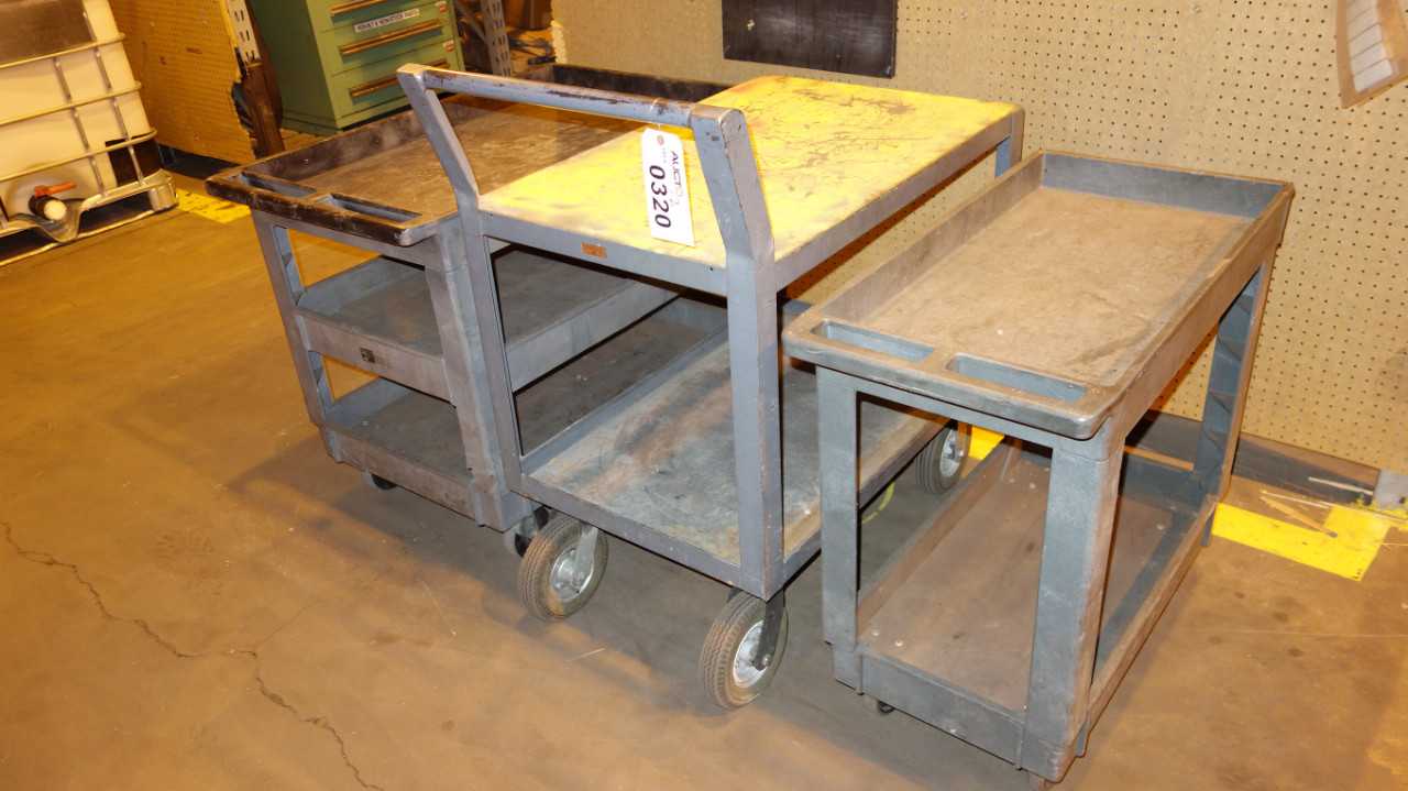 LOT OF 3 ASSORTED CARTS - ROLLING CARTS