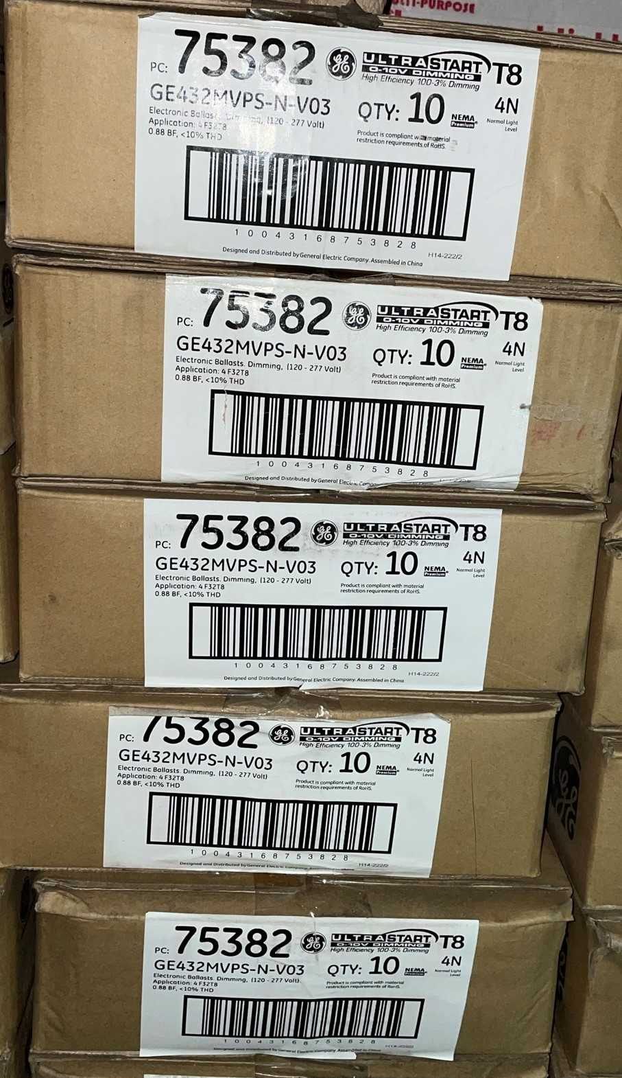 New - Lot of 50 - GE 75382 GE432-MVPS-N-V03 Fluorescent Ballast - LIGHTING