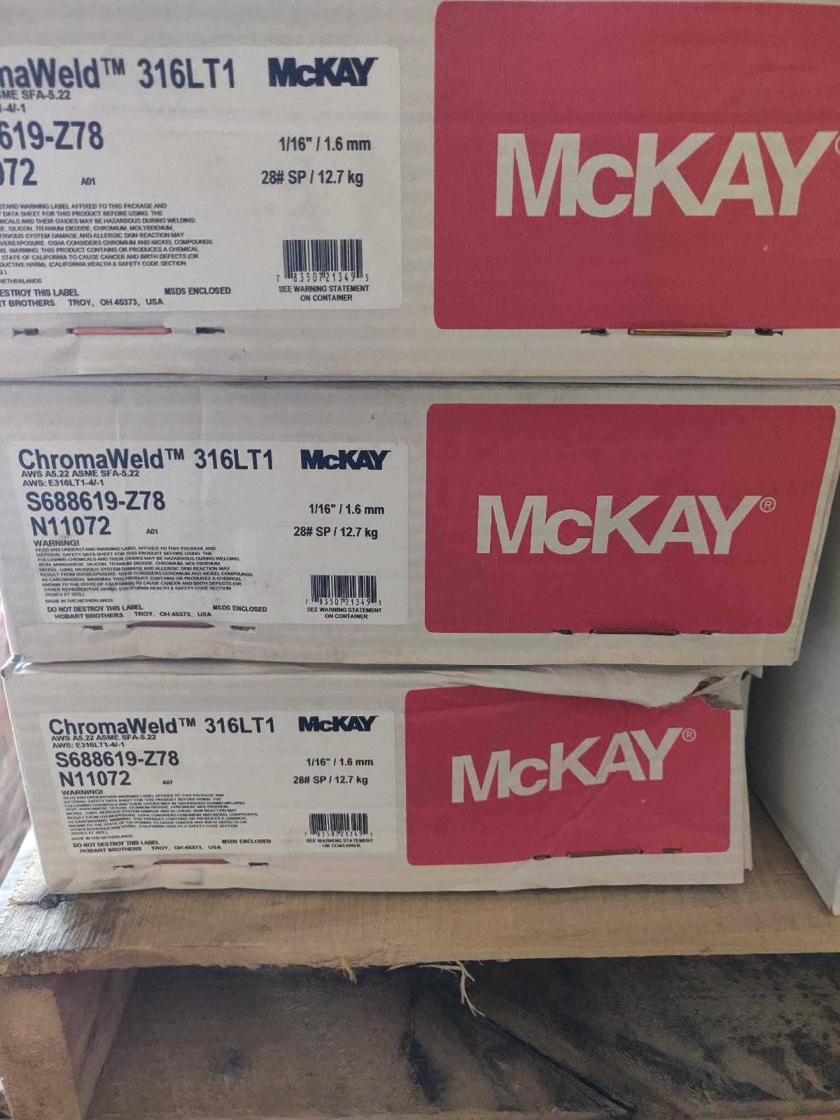 McKay ChromaWeld 316CT1 New Weld Wire 700 lbs LOT McKay ChromaWeld 316CT1 New Weld Wire 700 lbs LOT