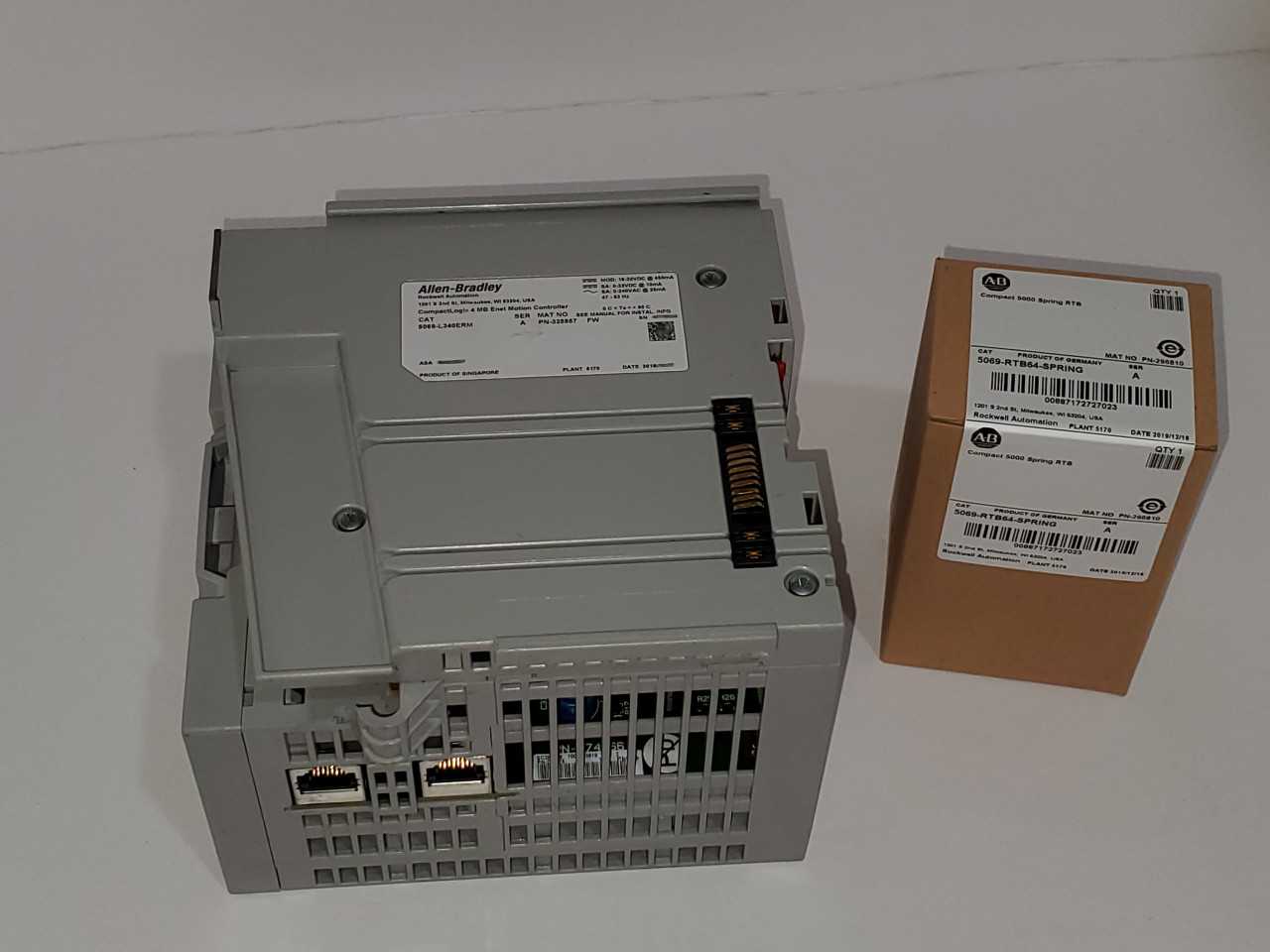 Allen Bradley CompactLogix 5069-L340ERM Plus Brand new 5069-RTB64 Spring - AUTOMATION & CONTROLS
