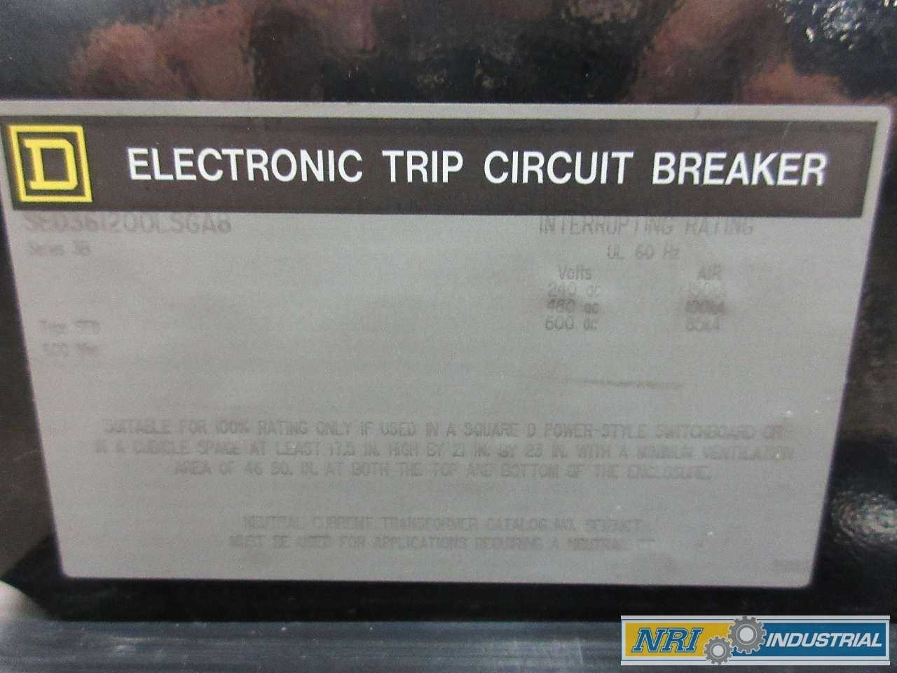SQUARE D SED361200LSGA8 MICROLOGIC 3P 1200A 600V-AC CIRCUIT BREAKER - CIRCUIT BREAKERS