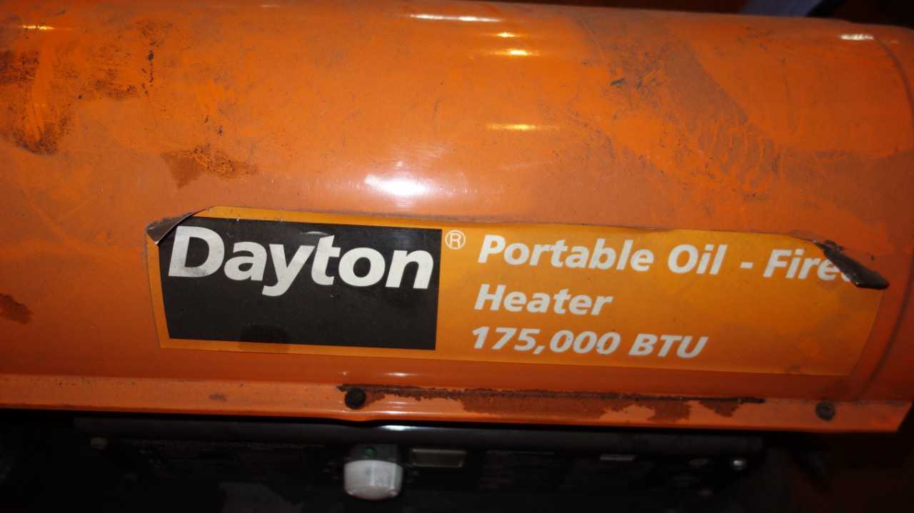 DAYTON 3VE51A 175,000BTU PORTABLE OIL-FIRED HEATER - AIR CONDITIONER