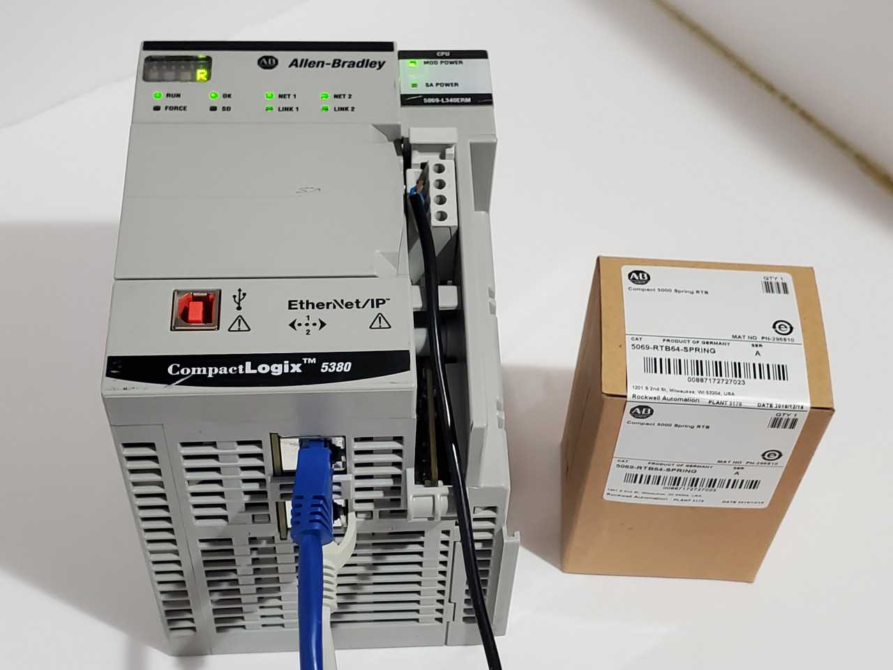 Allen Bradley CompactLogix 5069-L340ERM Plus Brand new 5069-RTB64 Spring - AUTOMATION & CONTROLS