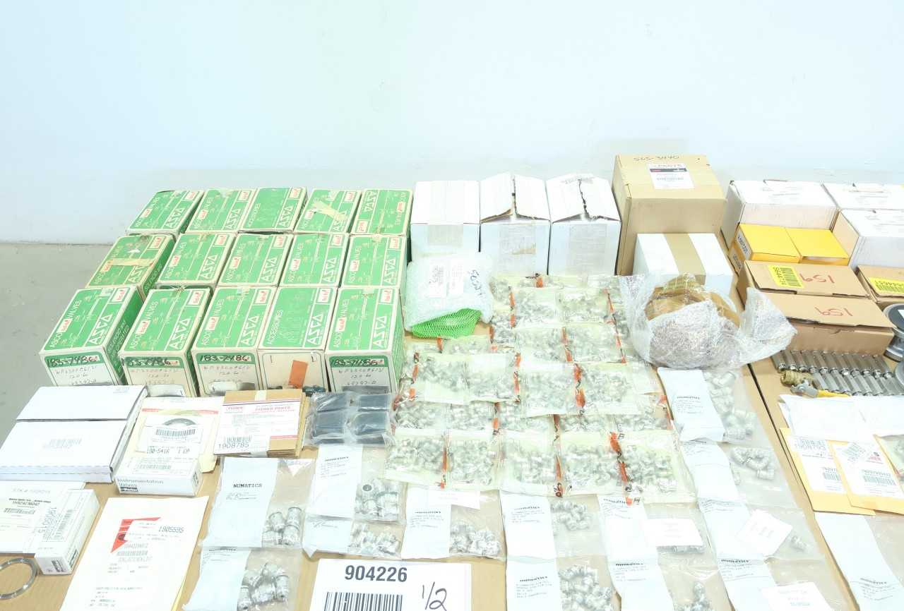 2 PALLETS OF ASSORTED VALVE CAGES, SOLENOID VALVES, POSITIONERS, VALVE REPAIR KITS, FITTINGS - VALVES