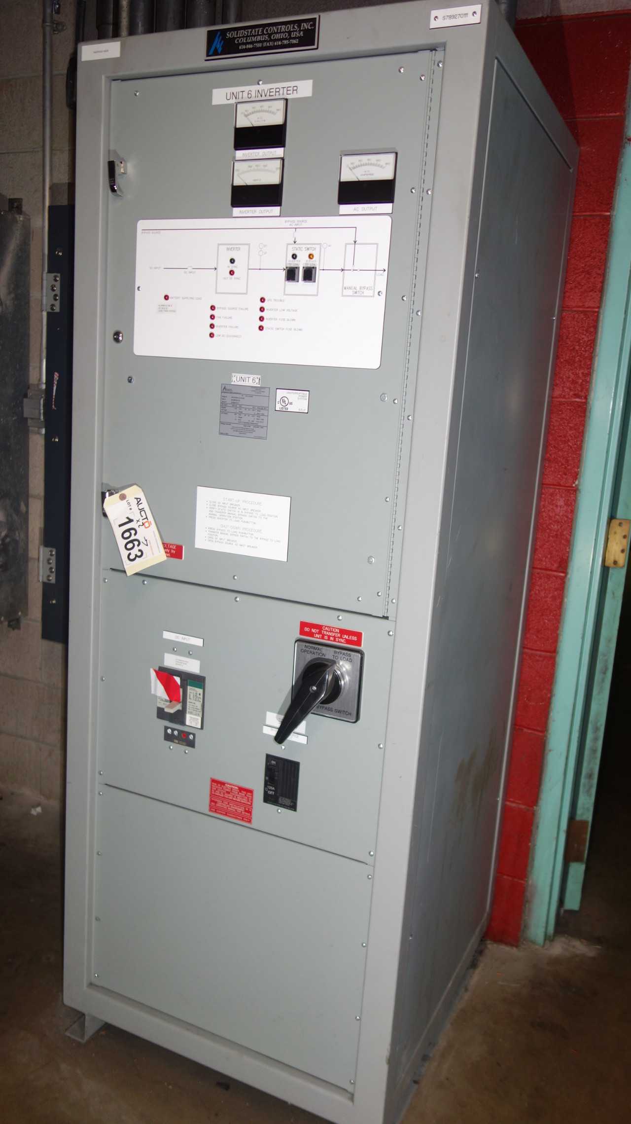 LOT OF 2 SOLIDSTATE SS12100U-13-12-60 10 KVA INVERTERS - ELECTRICAL COMPONENTS