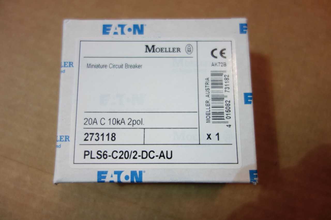 LOT OF EATON MOELLER CIRCUIT BREAKERS 2 POLE 20 AMP 10KA DC\ RATED PLS6-C20/2DC - CIRCUIT BREAKERS