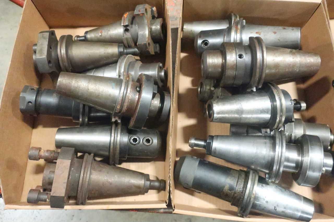 LOT OF ASSORTED CAT50 TOOL HOLDERS - ELECTRIC POWER TOOLS