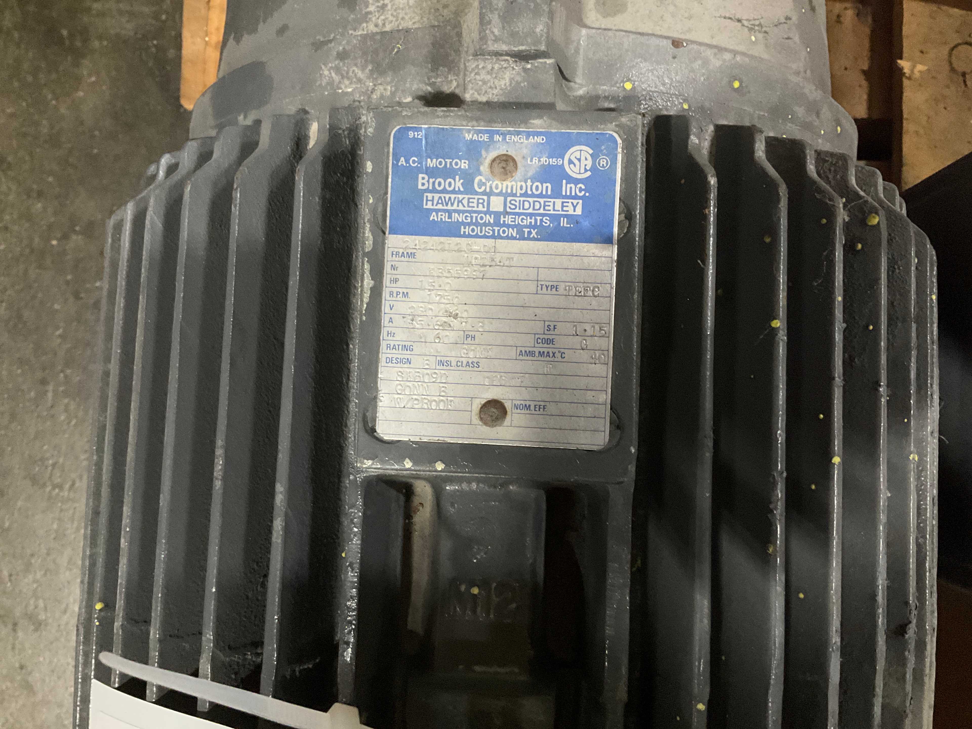 QTY 2- BROOK CROMPTON TEFC AC MOTOR - AC MOTOR