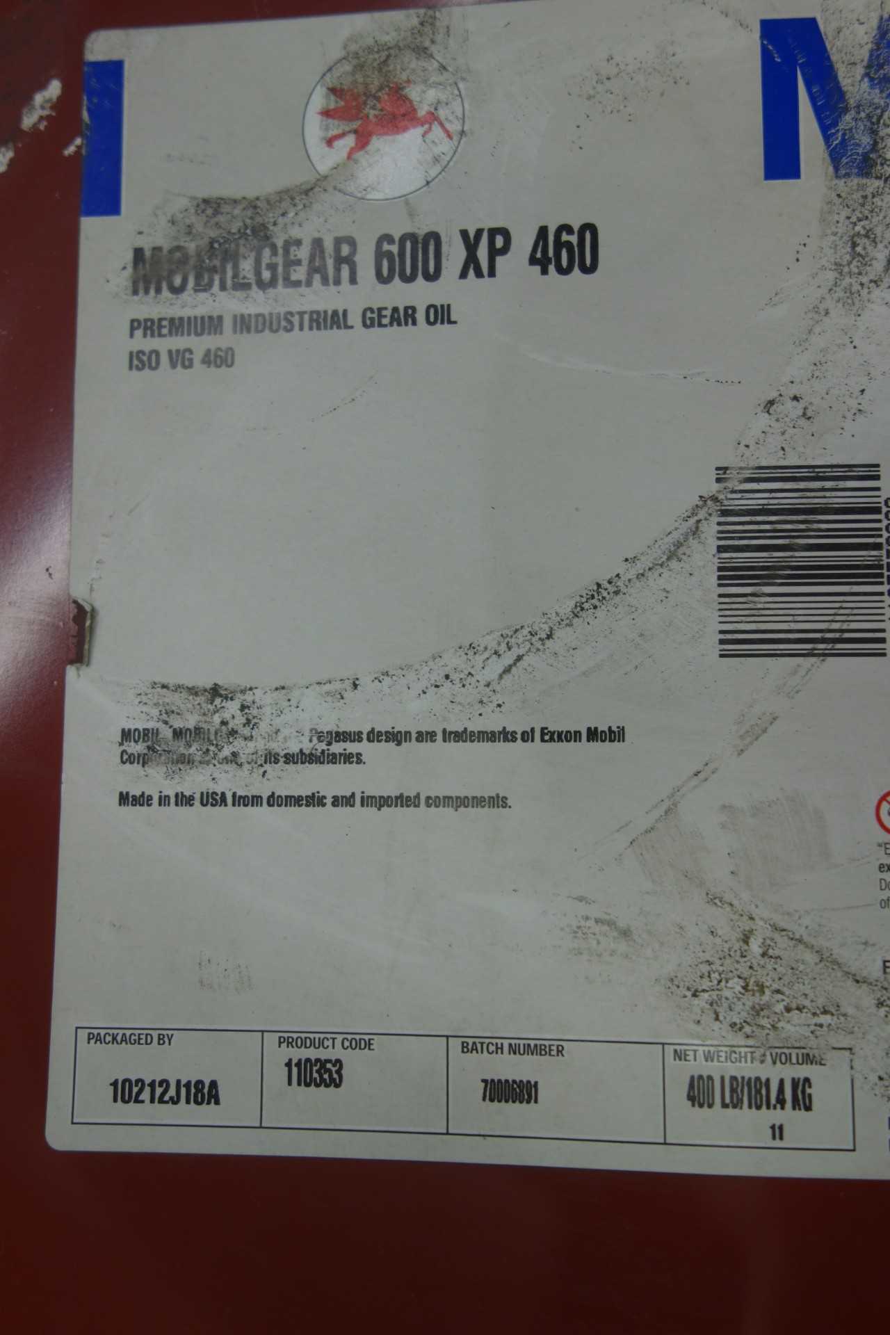 LOT OF 4 FULL 55 GALLON DRUMS OF MOBILGEAR 600 XP 460 PREMIUM INDUSTRIAL GEAR OIL - GEAR REDUCERS
