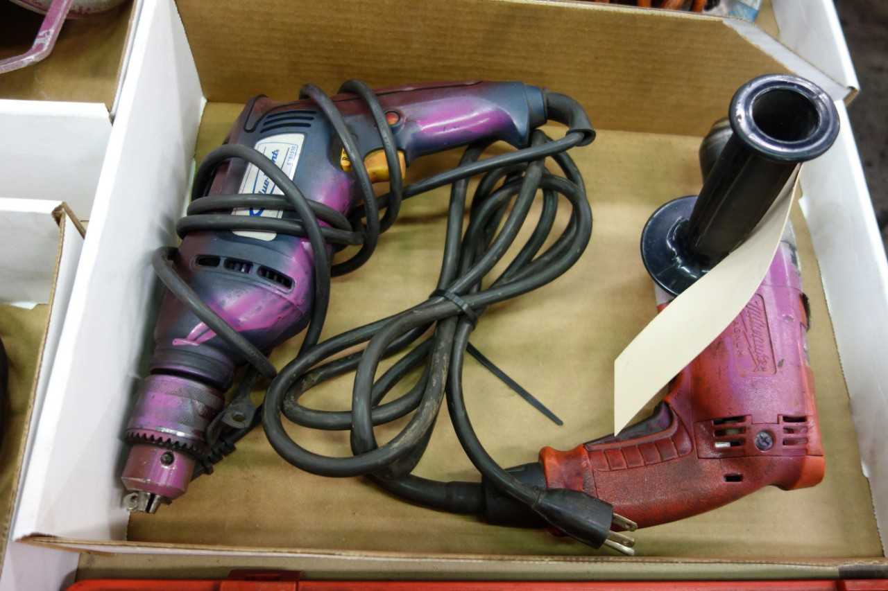 LOT OF 2 ASSORTED MILWAUKEE POWER DRILLS - ELECTRIC POWER TOOLS
