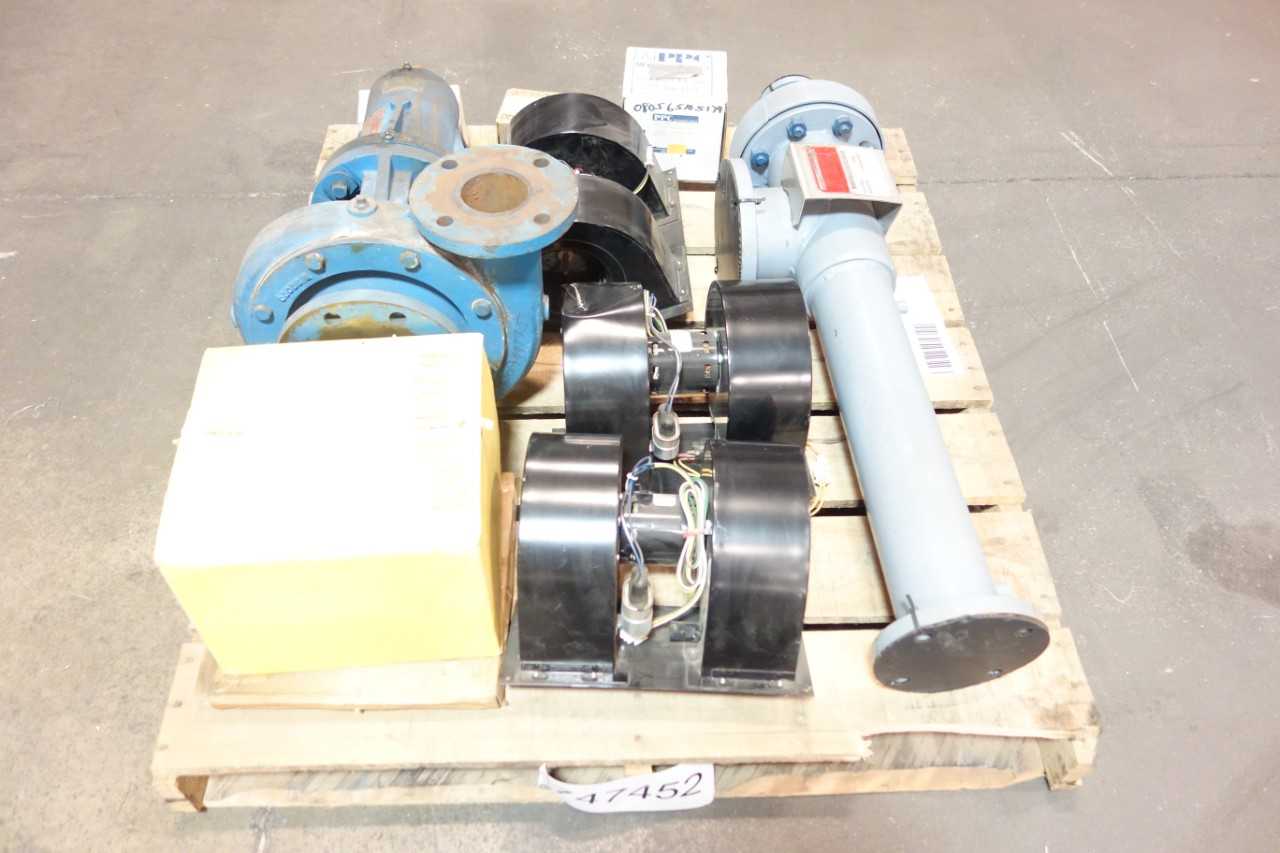1 PALLET OF ASSORTED PUMP PARTS & ACCESSORIES, ROTARY LOBE BLOWERS, PUMPS, CARTRIDGE SEALS- GUSHER, CHESTERTON, SULZER - ROTARY LOBE BLOWER