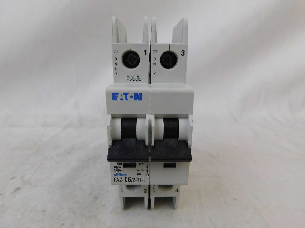 (70) Eaton FAZ-C6/2-RT-L Plug In FAZ 2P 6A 120/240VAC 50/60Hz - CIRCUIT BREAKERS