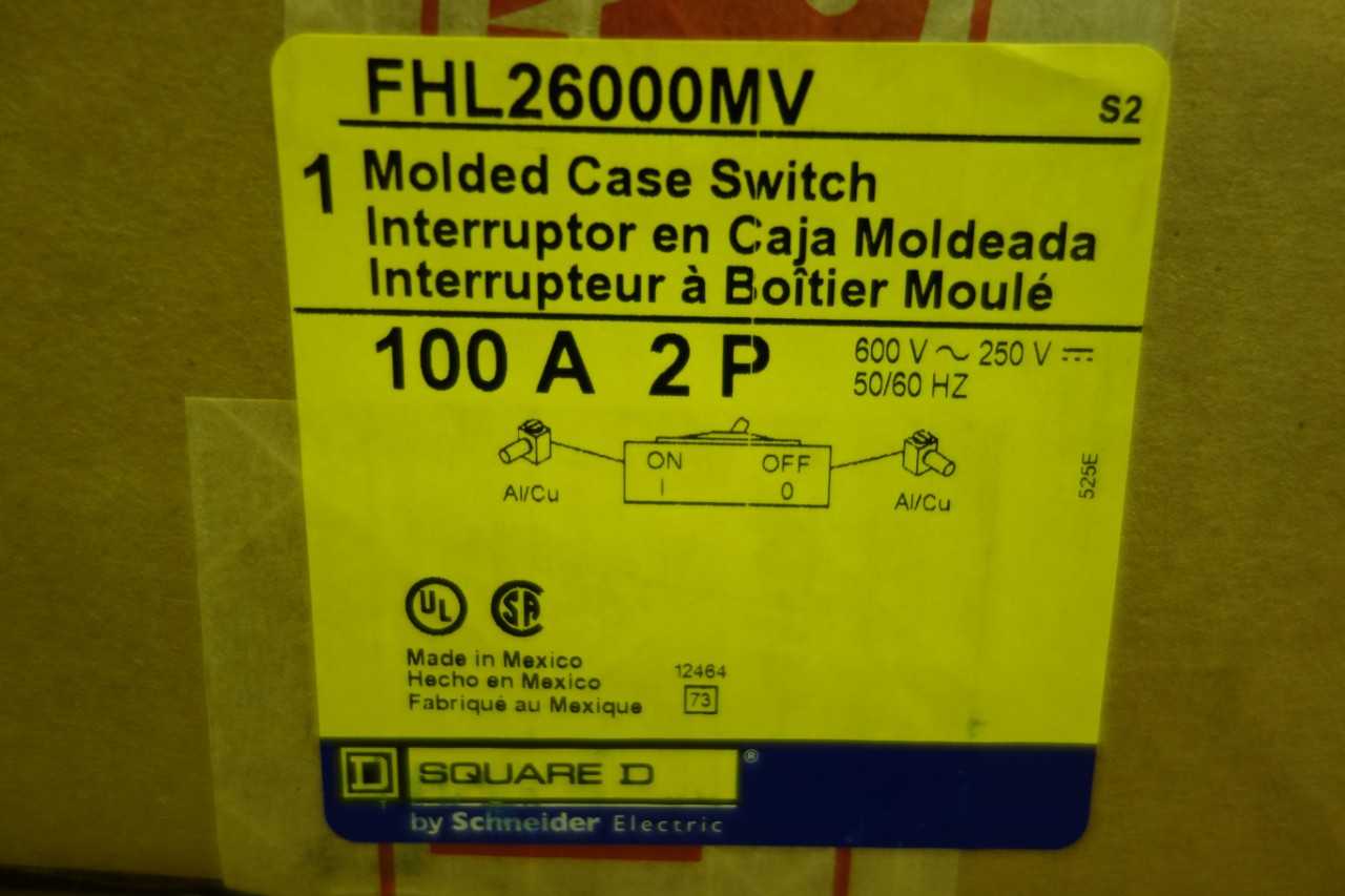 LOT OF 4 SQUARE D FHL2600MV MOLDED CASE SWITCHES - CIRCUIT BREAKERS