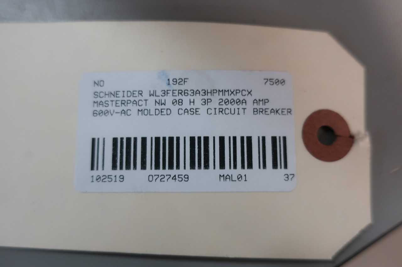Schneider WL3FER63A3HPMMXPCX Masterpact Nw 20 H Circuit Breaker 2000A - CIRCUIT BREAKERS