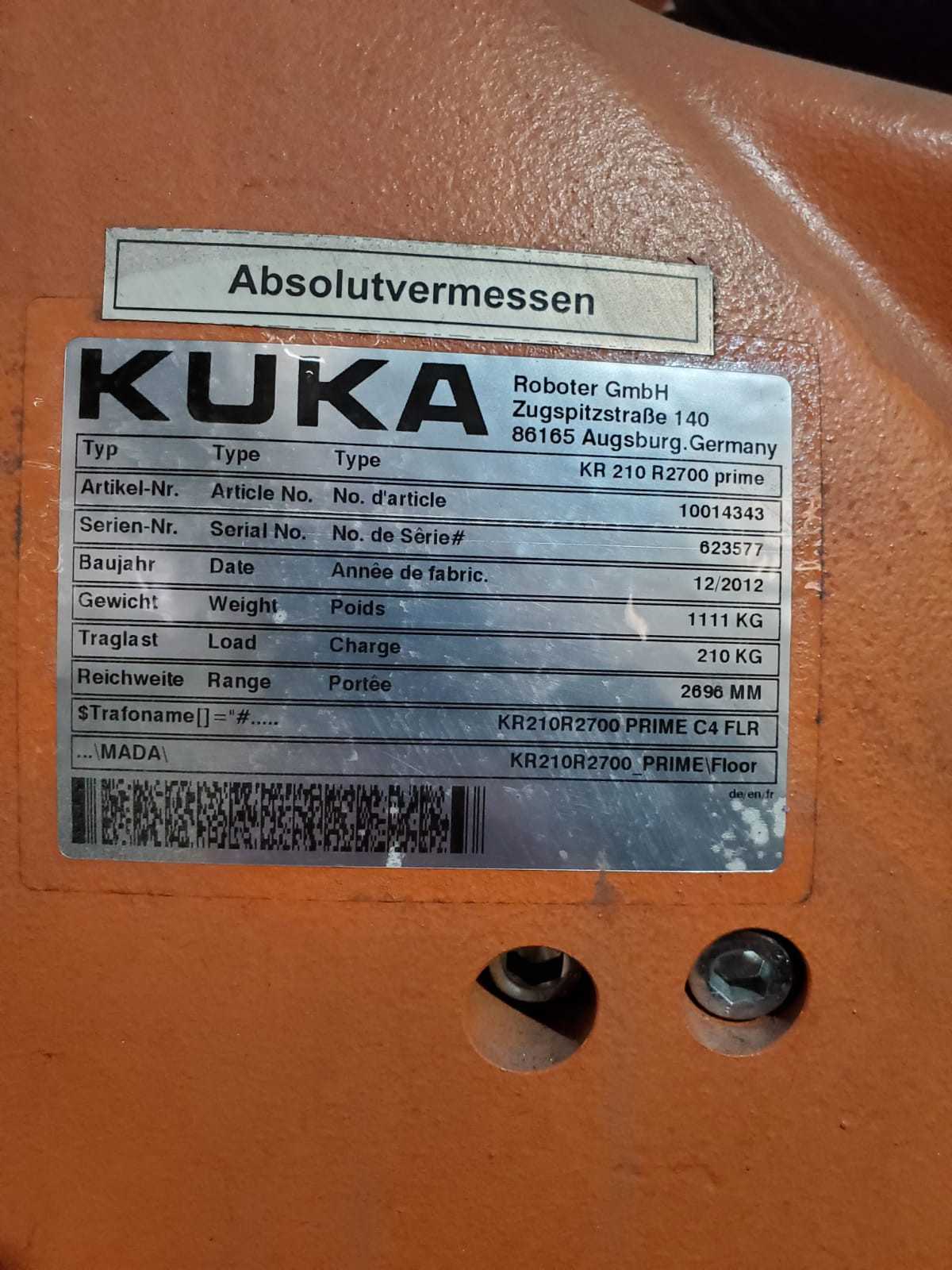 2012 KUKA KR210 R2700 Prime with KRC4 Controller - INDUSTRIAL ROBOTS