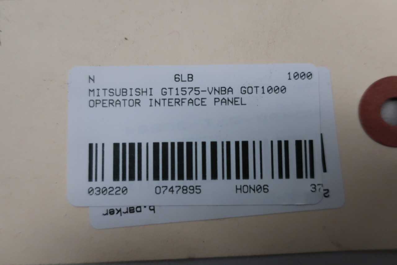 MITSUBISHI GT1575-VNBA GOT1000 OPERATOR INTERFACE PANEL - AUTOMATION & CONTROLS