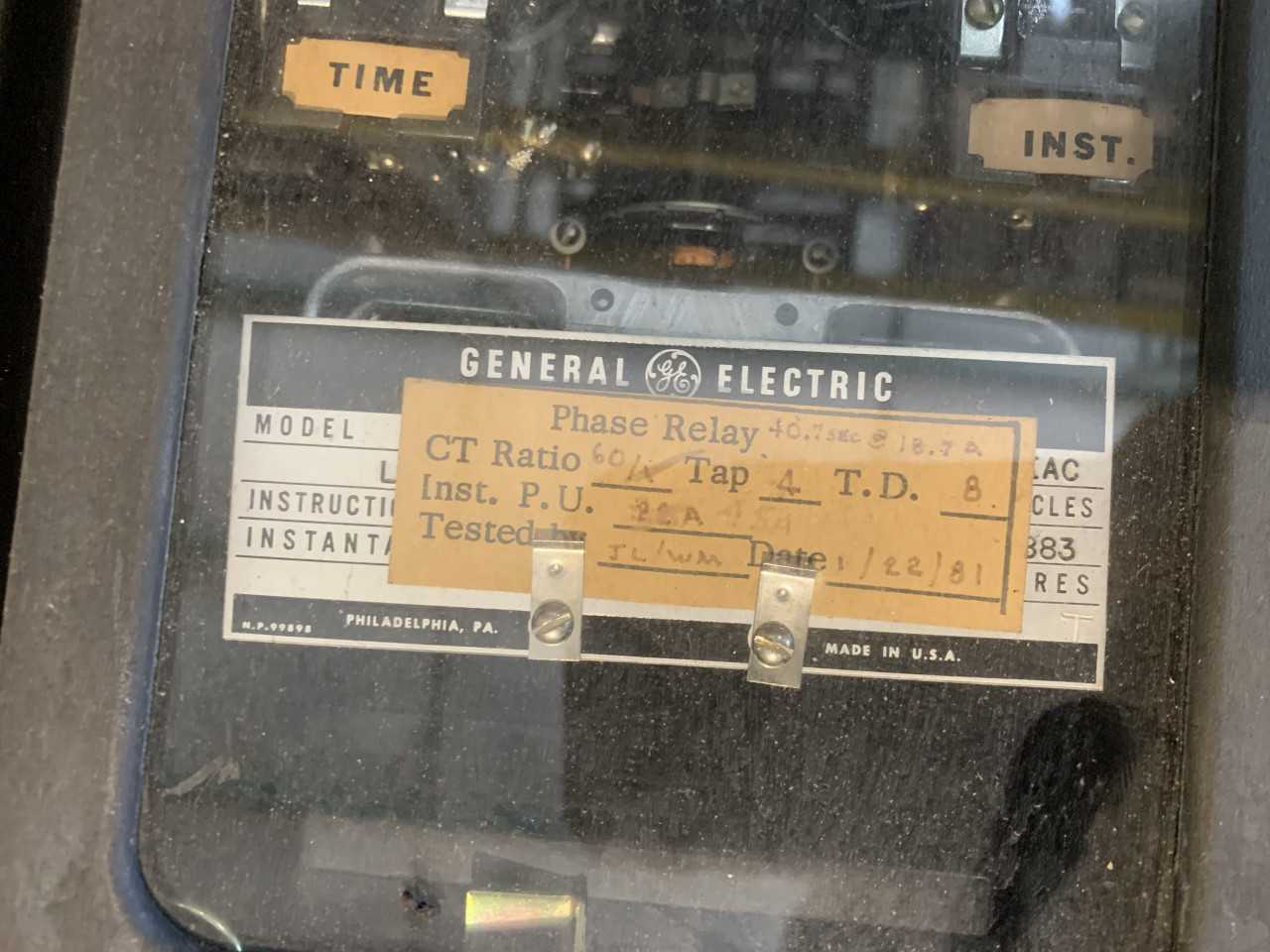 PALLET OF USED GENERAL ELECTRIC GROUND VOLTAGE RELAYS - ELECTRICAL COMPONENTS