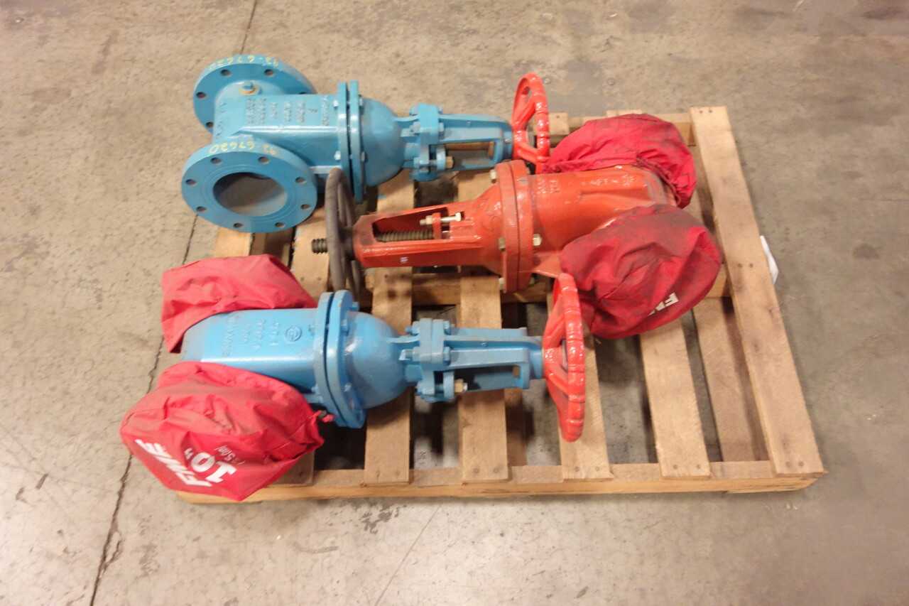 LOT OF 3 ASSORTED UL FIRE MAIN GATE VALVES - KNIFE GATE VALVE