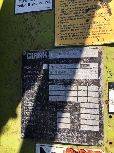 1993 Forklift, Clark, Model TM15, - FORKLIFTS