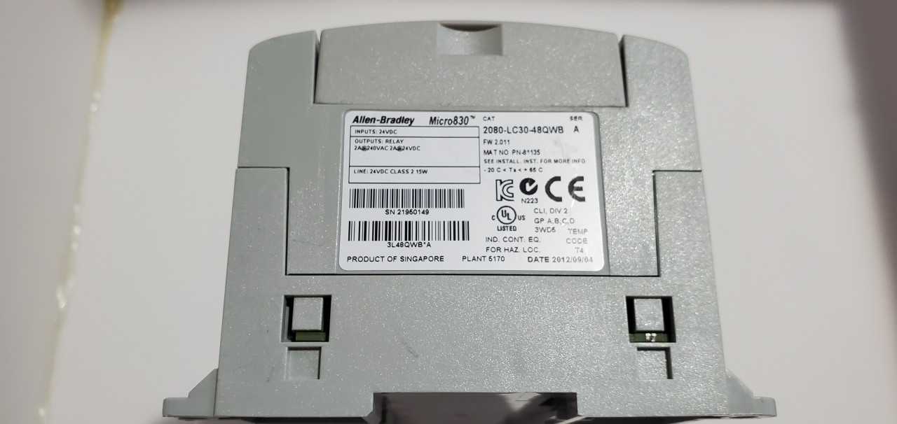 Allen Bradley Micro 830 2080-LC30-48QWB PLC - AUTOMATION & CONTROLS
