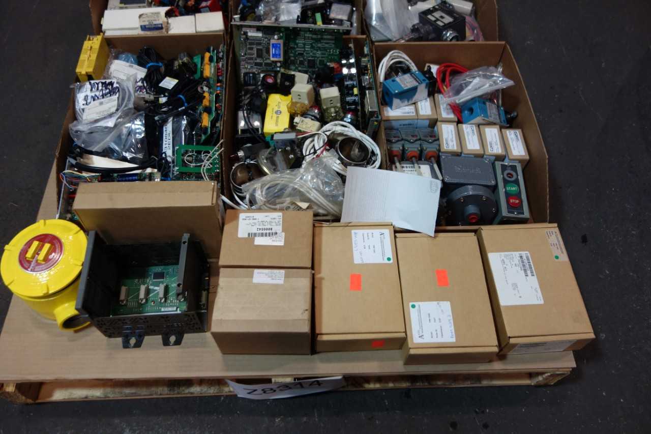 1 PALLET OF ASSORTED ELECTRICAL CABLE-WIRES, MODULES, CONTROLS- OMRON, FUJI, WESTINGHOUSE - ELECTRICAL COMPONENTS