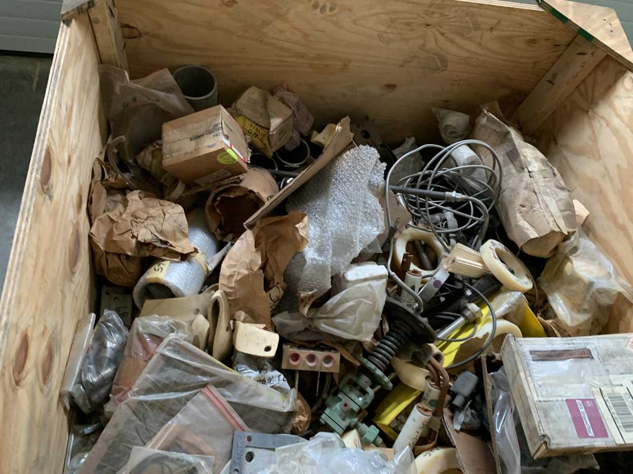 CRATE OF ELECTRICAL AUTOMATION EQUIPMENT PARTS - ELECTRICAL COMPONENTS