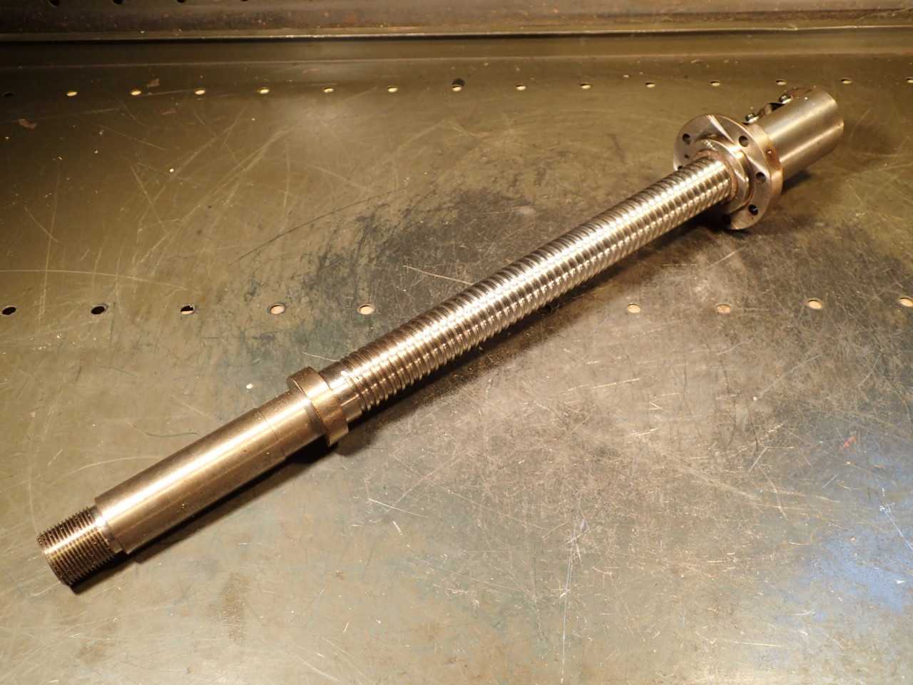 Barnes 5mm Pitch Ball Screw: 270mm Travel, 493mm OAL, 25mmx1.5 Thread End, NOS - MACHINING ACCESSORIES & TOOLING