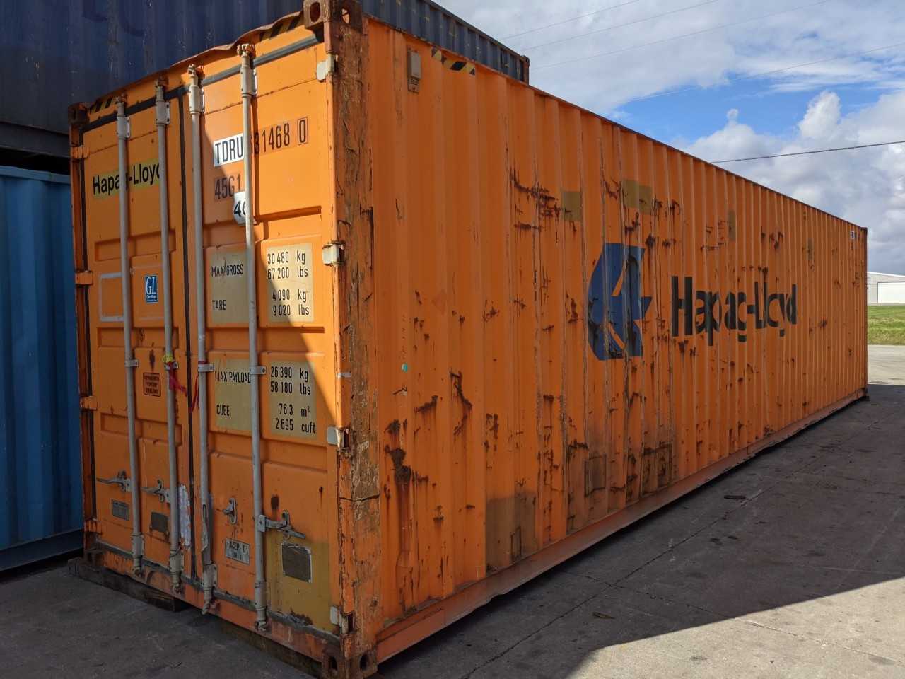 HAPAG-LLOYD 40FT HIGH CUBE SHIPPING CONTAINER - INDUSTRIAL PARTS