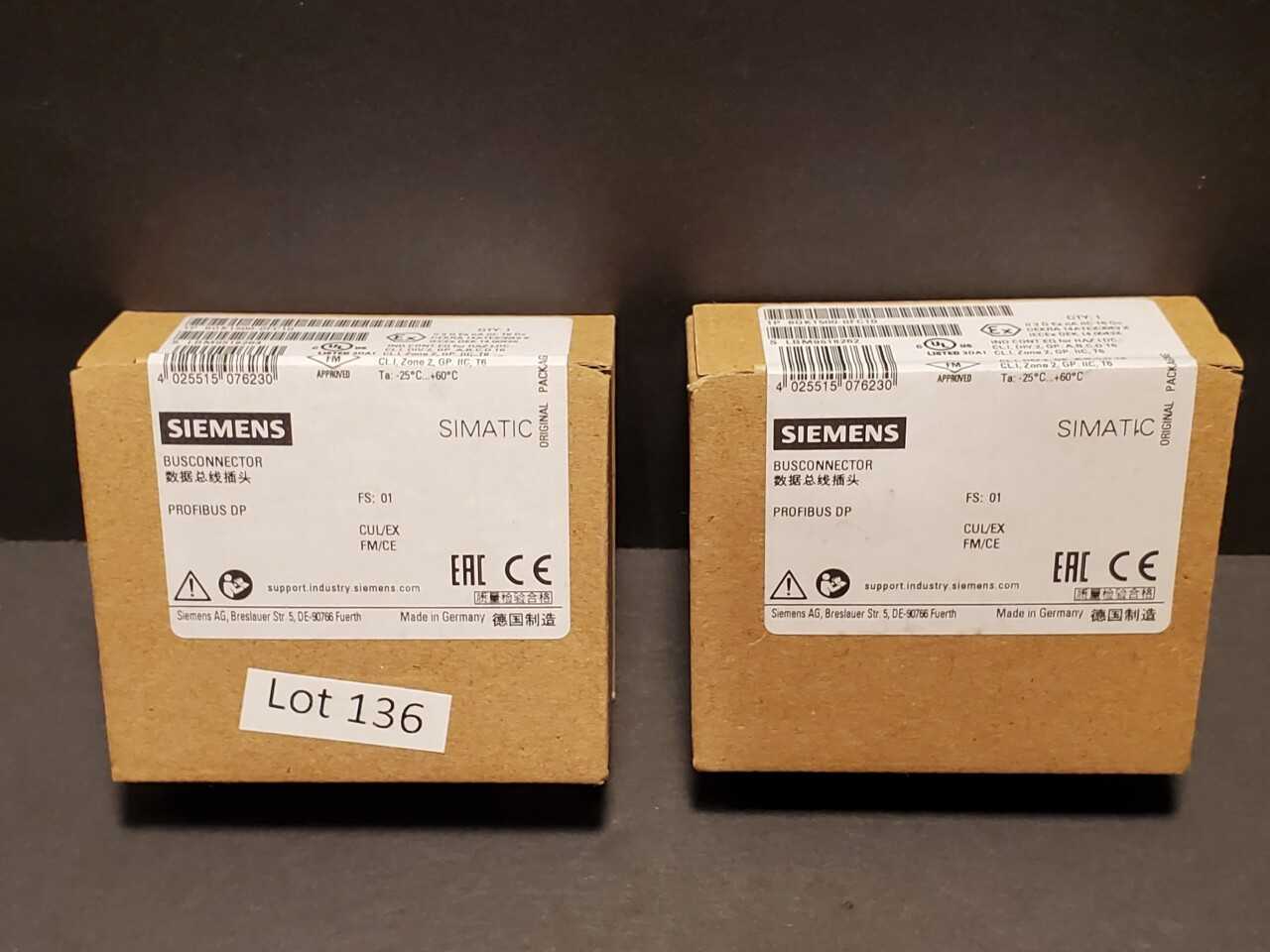Lot of 2 Siemens Bus connector - INDUSTRIAL PARTS