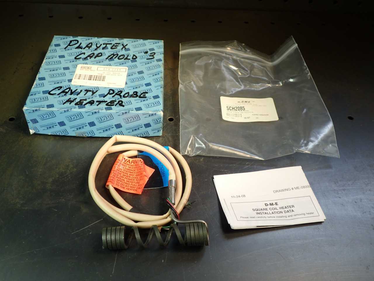 DME SCH-2085 Square Coil Heater Front Load/ Gate Mate: 240V, 36" Leads, NEW! - ELECTRICAL COMPONENTS